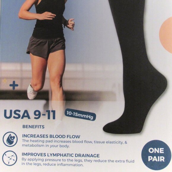 3 Pairs Womens Graduated Mild COMPRESSION 10-15 mmHg Over The Calf / Knee Socks - Picture 2 of 4
